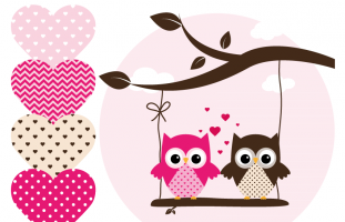 Owl & Valentine Themed Clipart