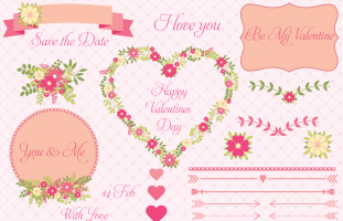 Valentine Flower Clipart and Paper