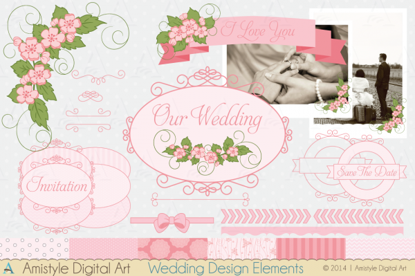 Download Wedding Clipart, Paper & Vector Set  