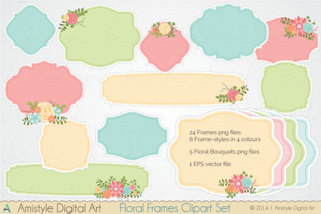 Floral Frame Clipart & Vector