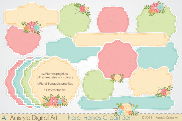 Download Floral Frame Clipart & Vector Set II  