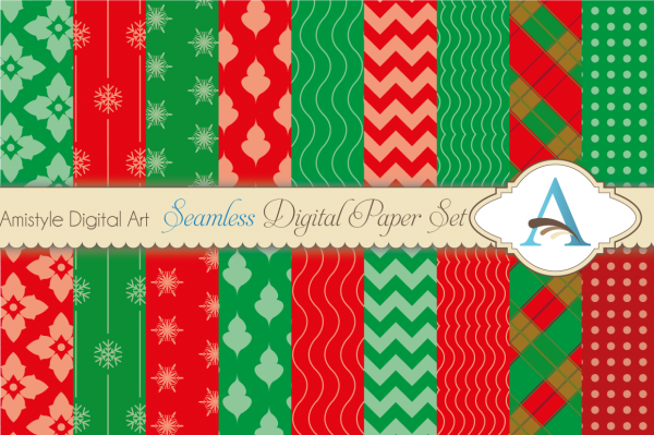 Download Christmas Seamless Patterns - Paper & Vector Set 