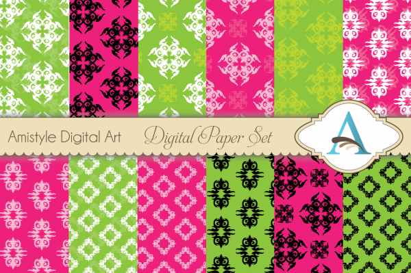 Download Christmas Damask Patterns - Digital Paper & Vector Set 