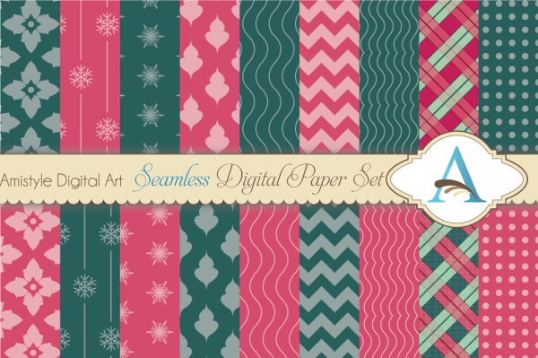 Download Christmas Seamless Patterns - Digital Paper & Vector Set 