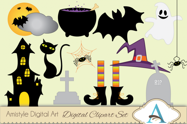 Download Halloween themed Clipart & Vector Set 