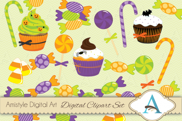 Download Halloween Candy Clipart & Vector Set 