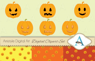 Halloween Pumpkin Clipart, Paper