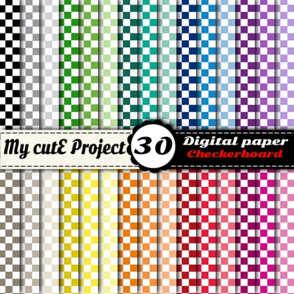 Download  Checkerboard 1 - DIGITAL PAPER - Scrapbooking - A4 & 12x12" 