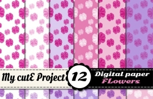 Pastel Flower - Digital paper -