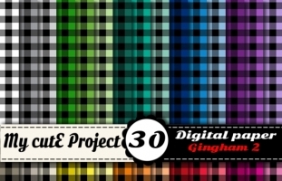 Black Gingham - Digital Paper -