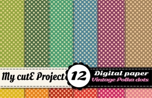 Vintage Polka dots - DIGITAL Paper