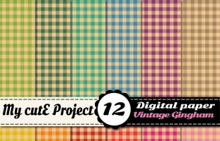 Vintage Gingham - DIGITAL Paper -