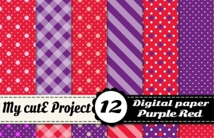 Purple & red - DIGITAL Paper -