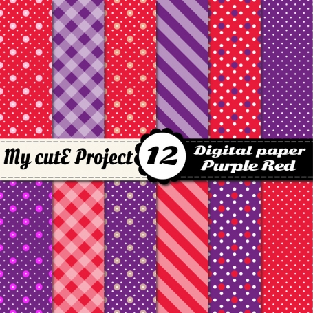 Purple & red - DIGITAL Paper -