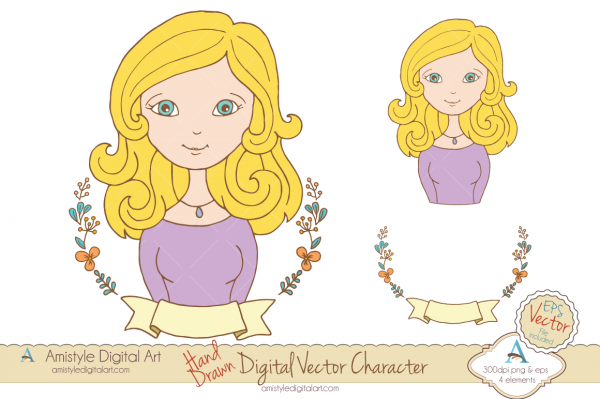 Download Hand Drawn Woman Avatar Profile Clipart & Vector - Blondie - 19445 