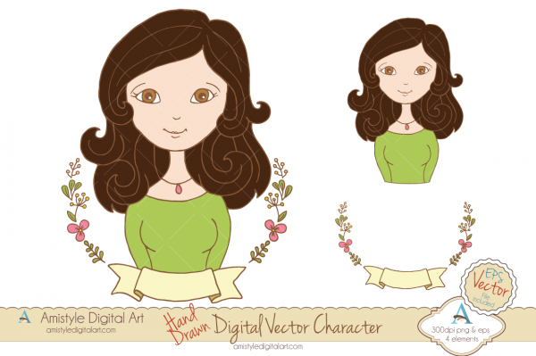 Download Hand Drawn Woman Avatar Profile Clipart & Vector - Dark Brown -194 