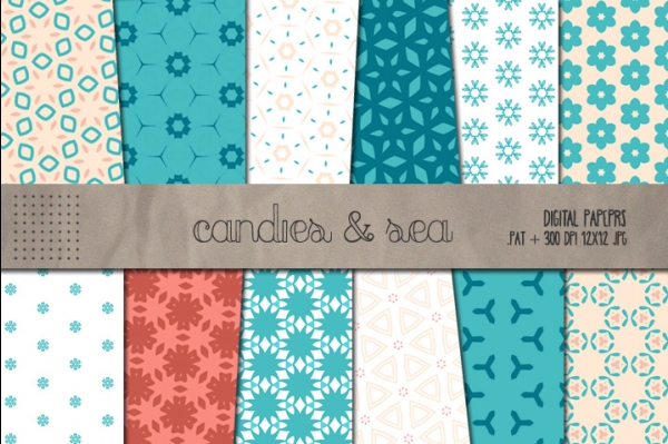 Download Candies & Sea Seamless Patterns 