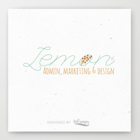 Lemon Floral Logo Design Template