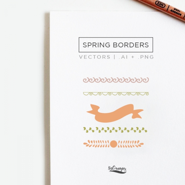 Download Spring Borders & Ribbons 