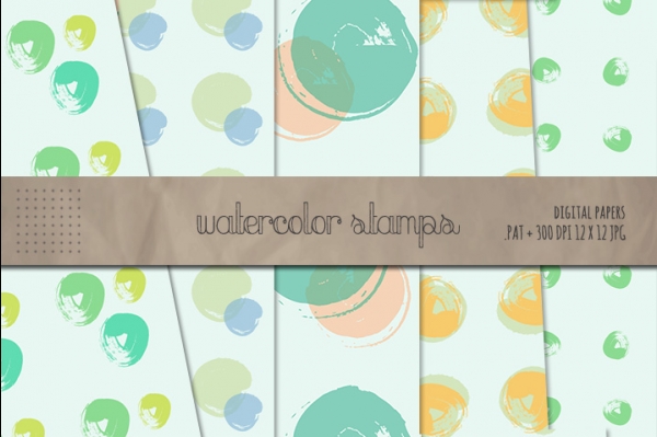 Download Watercolor Stamp Patterns  