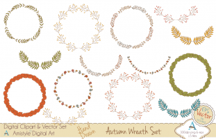 Autumn Wreath - Clipart &