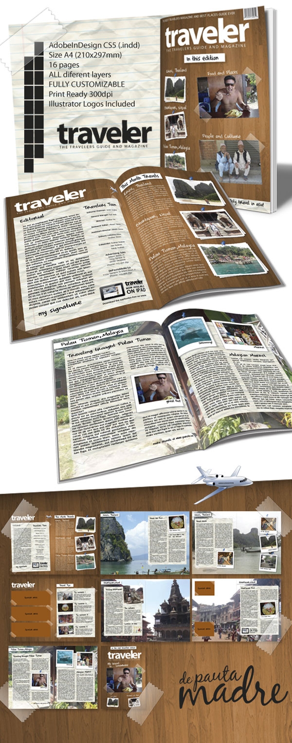 Download Traveler Magazine Indesign Template 