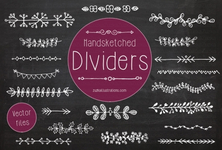 Handsketched Vector Dividers Set,