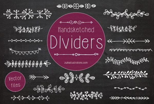 Download Handsketched Vector Dividers Set, Hand Drawn Vintage Clip art  