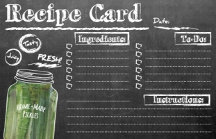 Chalkboard Recipe Card - Pickles