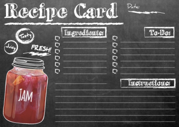 Download Chalkboard Recipe Card - Jam Verison 