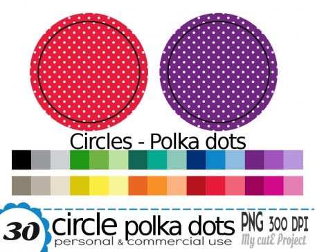 Circle with white Polka dots
