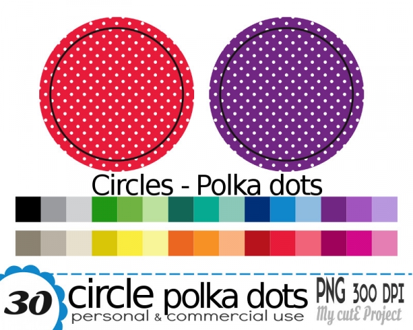 Download Circle with white Polka dots pattern  - 30 Clipart PNG 