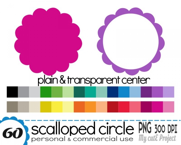 Download Circle Scalloped plain & transparent center - Clipart -  60 PNG 