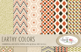 Earthy Colors Digital Papers 