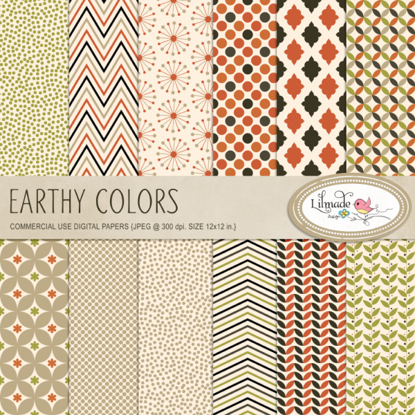 Download Earthy Colors Digital Papers  