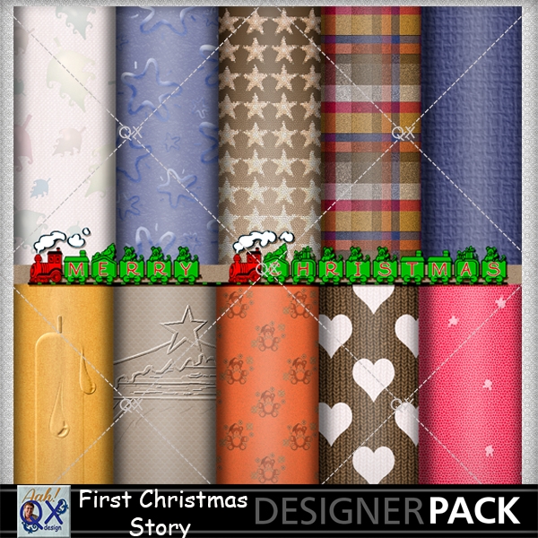 Download First Christmas Story digital Background Papers 