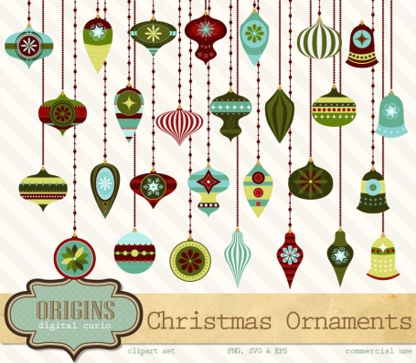 Retro Christmas Ornament Vectors