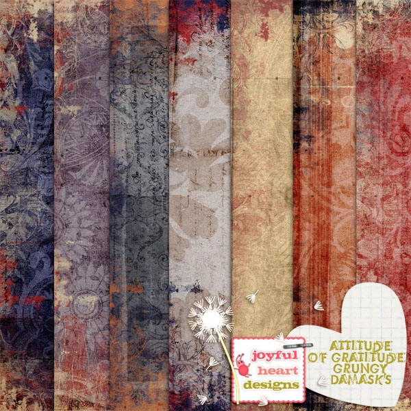 Download Attitude of Gratitude {Grungy Damasks} 