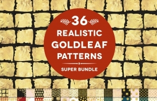 36 Realistic Gold Leaf Digital