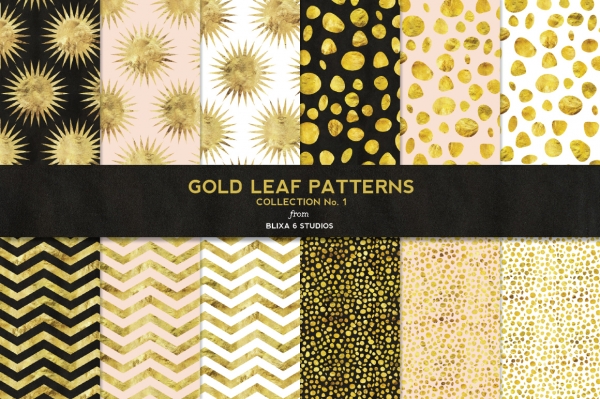 Download Glamorous Gold Leaf Digital Patterns Collection No. 1 