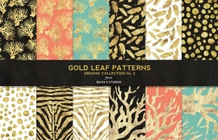Gold Leaf Digital Organic Patterns