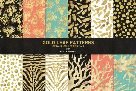 Gold Leaf Digital Organic Patterns