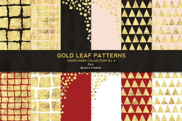 Download Hand Crafted Gold Leaf Digital Patterns Collection No. 4 