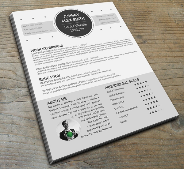 Download Resume template for Web Designers 