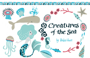 Creatures by the Sea Clip Art