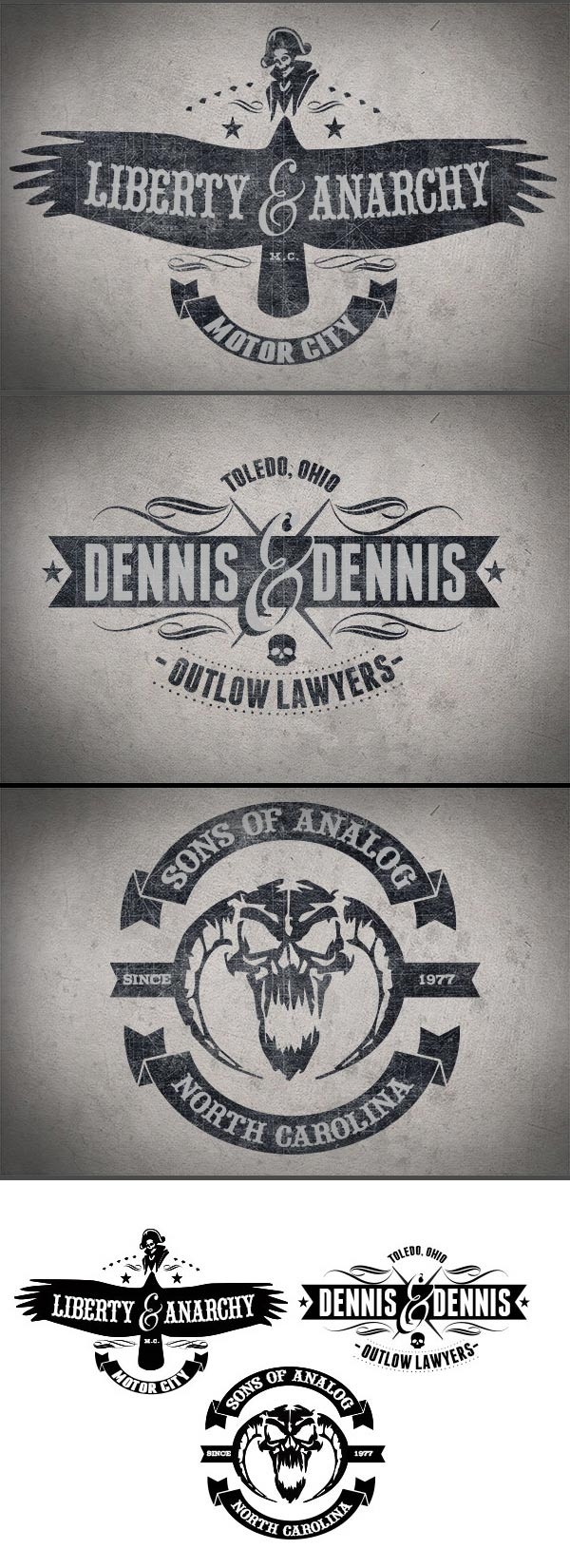 Download 3 vector Logos in Clean and Grunge Versions 
