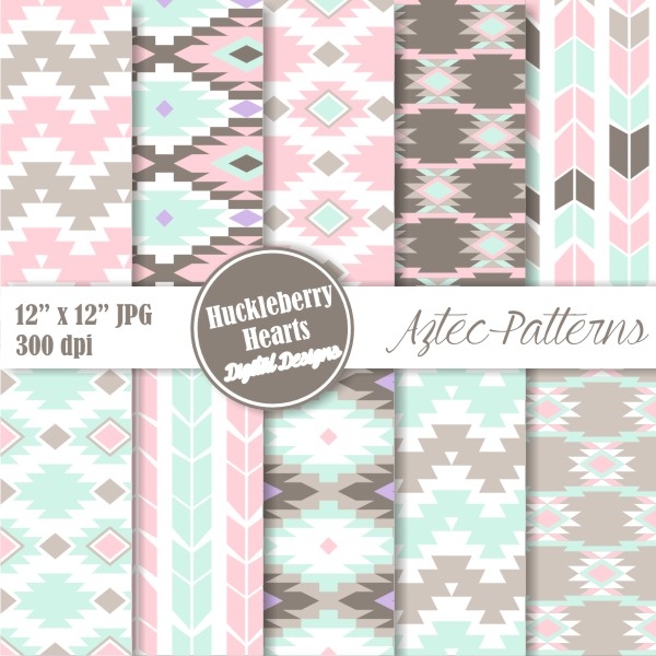 Download Aztec Digital Scrapbook Paper, Backgrounds 