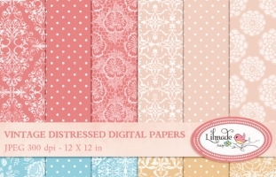 Vintage distressed digital papers