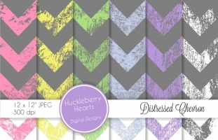 Distressed Chevron Digital Paper,