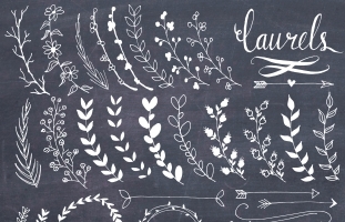 Chalkboard Laurels & Wreaths